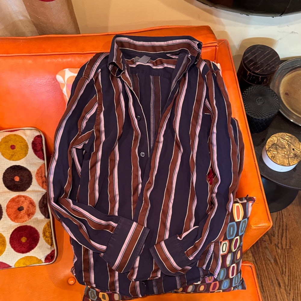 MEN’s vintage H&M Multicolor Striped button up Shirt size SMALL